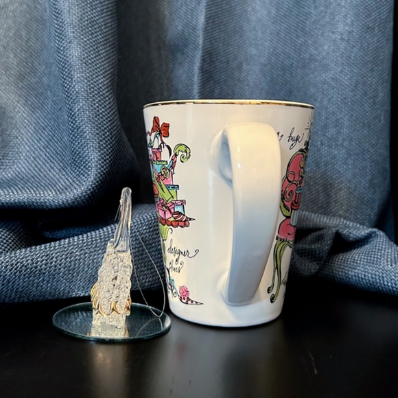 Whimsical ALL I WANT for CHRISTMAS Mug by Rosanna & Spun Glass Bag Ornament EUC - Picture 5 of 6
